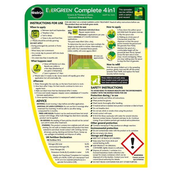 Miracle-Gro Evergreen Complete Spreader 100m2 - Image 3